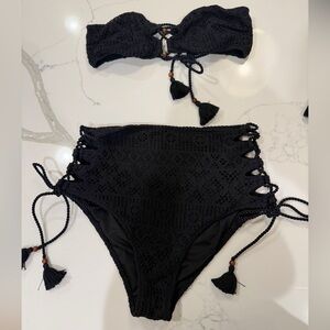 Victoria's Secret Black Crochet Bikini Set